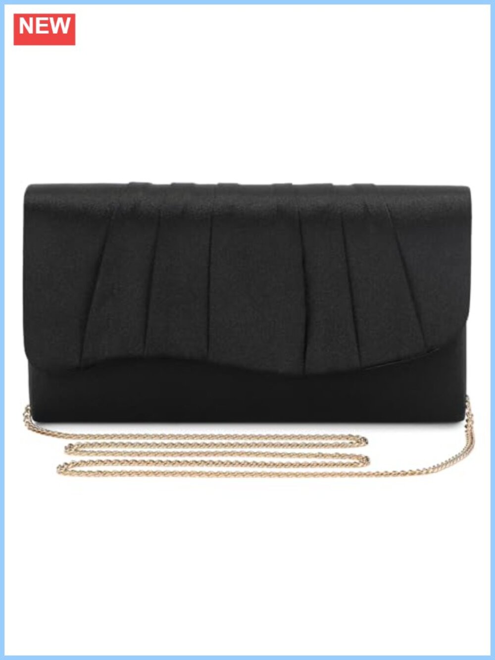 Satin Clutch Purses for Women Formal Evening Bag with Chain Strap